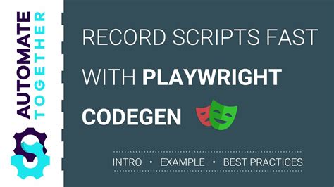 Codegen can also preserve authenticated state by running with --save-storage flag. . Playwright codegen